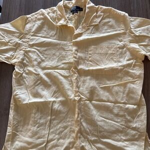 Polo Ralph Lauren Caldwell Cotton Button Shirt Camp Loop Collar Pony Mens Sz L‎